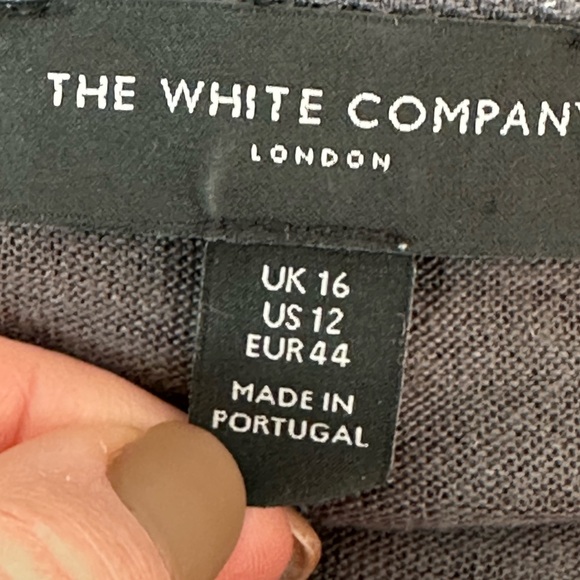 White Company gray linen knit, long sleeve sweater - Picture 6 of 11